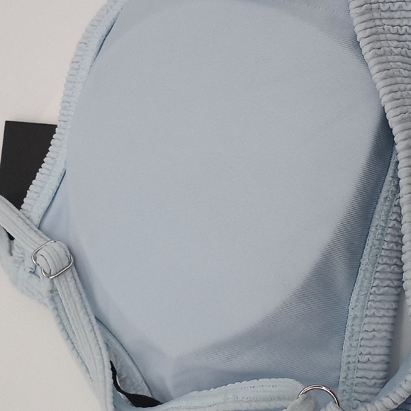 DKNY Textured Bralette Bikini Top Light Blue S - Picture 10 of 12